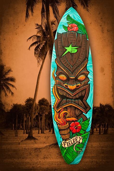 Custom Painted Surfboards Surfboards Artwork Surfboard Art Tiki Art