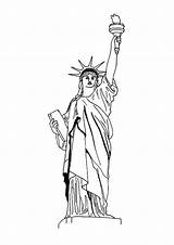 Statue Liberty Coloring York Lesson sketch template