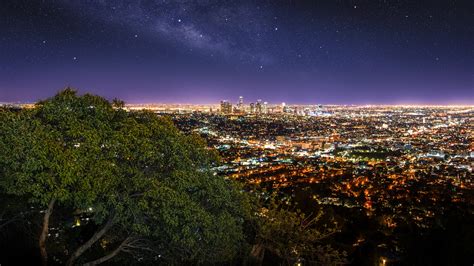 Los Angeles City Wallpaper 4k Cityscape City Lights Night Time