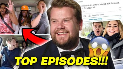 The Top 10 Carpool Karaoke Episodes From The Late Late Show With James Corden Youtube