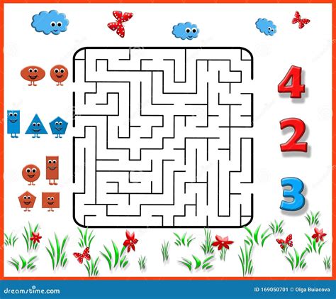 Funny Maze Game For Preschool Children Illustration Of Logical