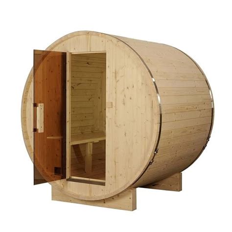 Aleko Sb5pine Outdoor And Indoor 5 Person White Pine Barrel Sauna With