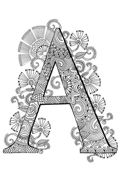 Adult Detailed Coloring Pages Free Printable Letters