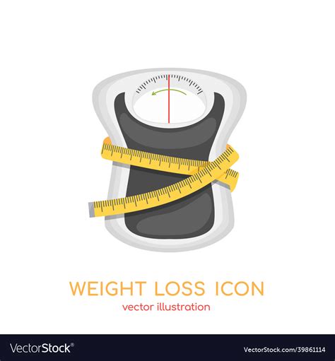 Weight Loss Icon Measuring Tape Around Scales Vector Image