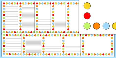 👉 Multicolored Polka Dot Page Borders Teacher Made