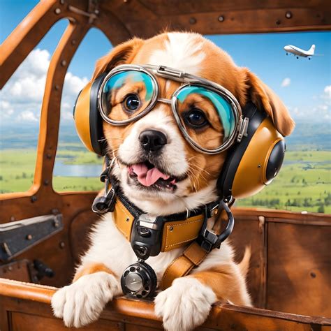 Premium Ai Image Puppy Pilot Is The Cutest Thing Ever This Little Guy