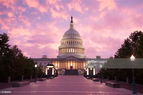 Capitol Building Sunset Washington Dc High Res Stock Photo Getty Images