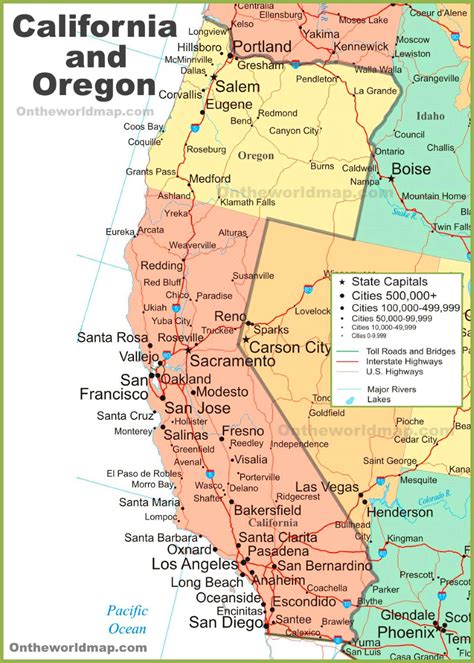 Map Of Oregon And California Chicago Zip Code Map