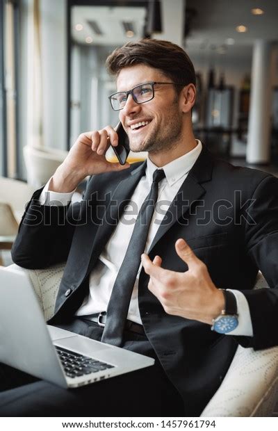 Photo Unshaven Businessman Wearing Formal Black Stock Photo 1457961794