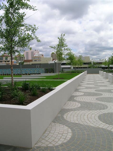 Commercial Landscape Architecture Modern Geometric Patterned Style
