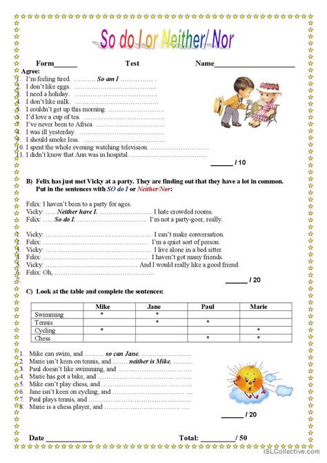 So Do I Or Neithernor English Esl Worksheets Pdf And Doc