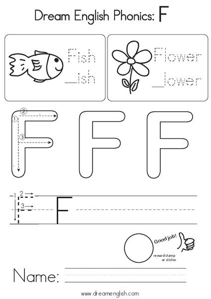 Dream English Phonics F Worksheet For Kindergarten 2nd Grade