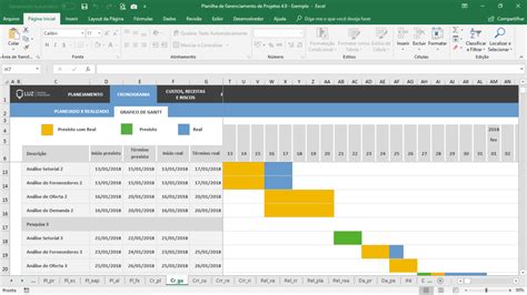 Planilha De Controle De Cronograma De Projetos Em Excel Planilhas My
