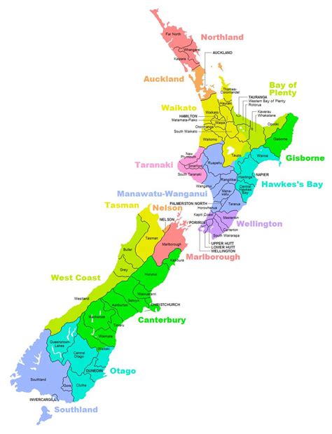 På supersavertravel hittar du lätt billiga hotell i nya zeeland eller annat boende som passar din resa. Nya zeeland regioner karta - Nya zeeland district karta ...