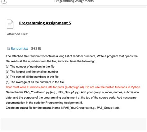 Solved Programming Assignments Programming Assignment Chegg Com