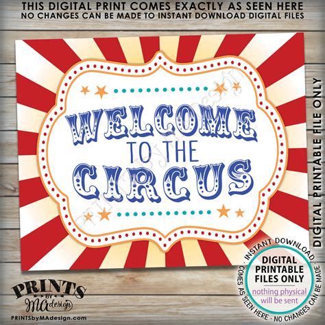 Welcome To The Circus Sign Circus Theme Party Greatest Show Etsy Uk