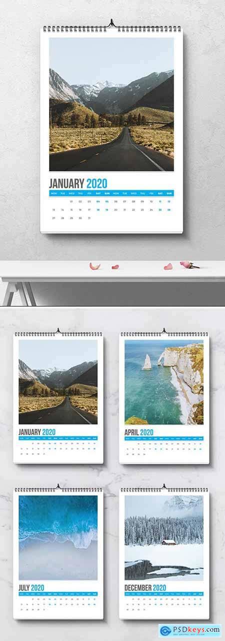 Wall Calendar Layout With Blue Accents 282478114 Free Download
