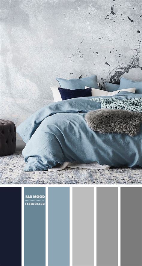 dusty blue  grey bedroom color scheme