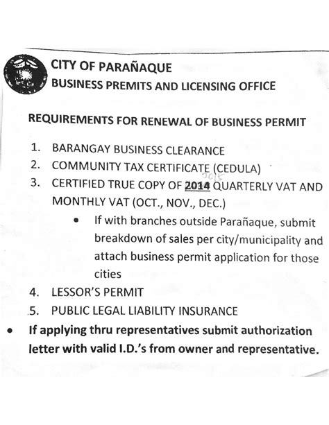 How To Renew Business Permit In Paranaque City Leah Beachums Template