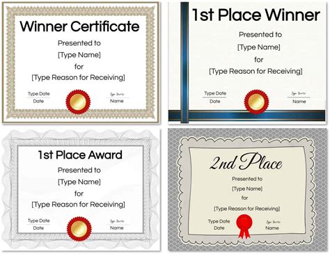 10 Winner Certificate Templates Free Printable Word And Pdf With