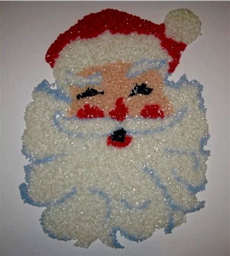 Vintage Melted Plastic Popcorn Santa Holiday Crafts Decorations