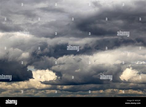 Storm Sky Covered With Dark Cumulus Clouds Before The Rain Dark Cloudy