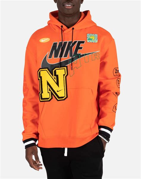 Nike Fleece Nsw Heavyweight Element Pullover Hoodie In Orange For Men