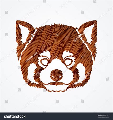 Red Panda Face Head Designed Using Stock Vector Royalty Free