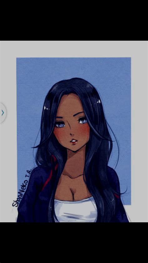 Pin By Kuroi ñam On Anime Girls Cartoon Art Black Anime Characters
