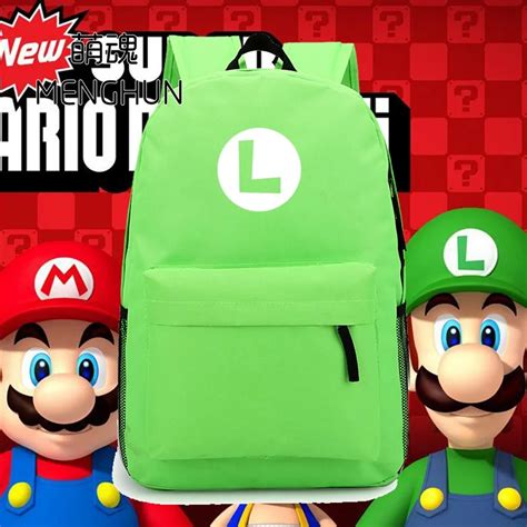 New Design Super Mario Brothers Luigi Green Nylon Backpack Luigi