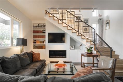 An interior stair railing can be no more than a simple utilitarian safety fixture, or it can be the striking decorative focal point of your living room. 18+ Living Room Stairs Designs, Ideas | Design Trends ...