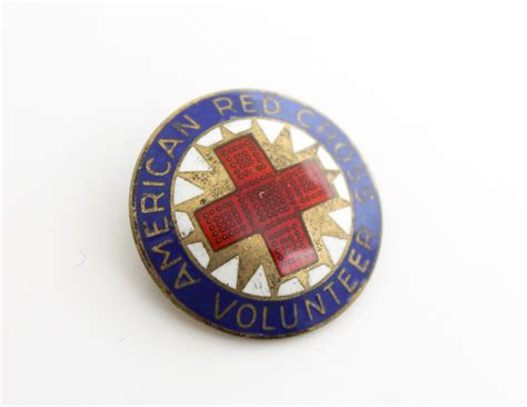 Early 20c American Red Cross Volunteer Multi Color Enamel Sterling