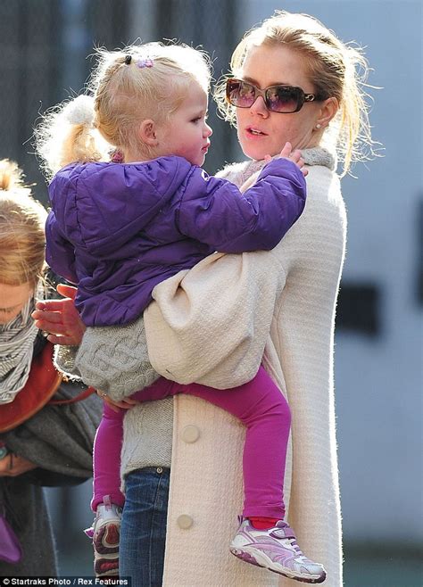 Amy Adams Cant Resist Having A Go On The Slide As She Takes Daughter Aviana To The Playground
