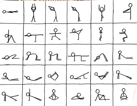 Vinyasa Yoga Poses Yoga Sequences Yoga Stick Figures Yoga Cartoon