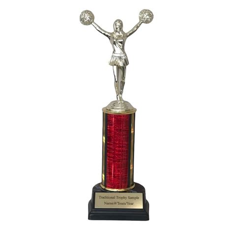 Column Cheerleading Trophy Engraved Ts Trophies Team Colors