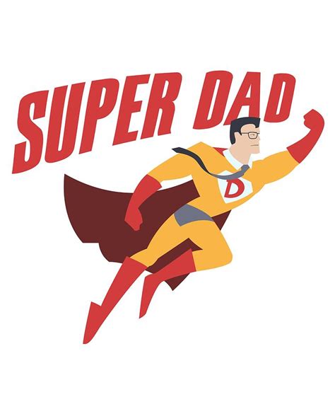 Superhero Super Dad Digital Art By Cute And Funny Animal Art Designs
