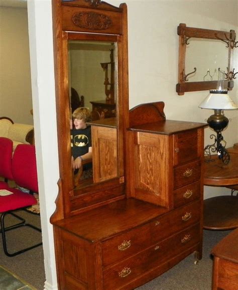 Quartersawn Oak Gentlemans Chest Dresser With Mirror Dr60 Ebay
