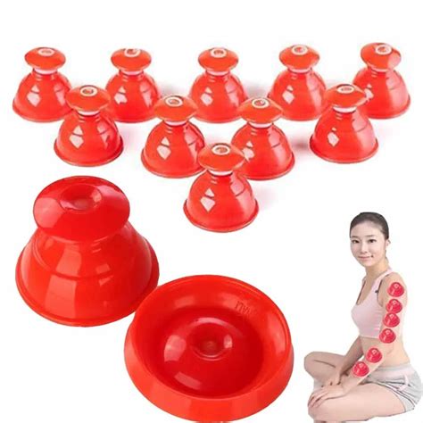 10 Pieceset Red Cupping Cups Massage Set Therapy Glass Silicone Vacuum Cup Anti Cellulite