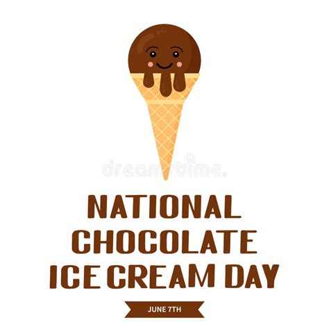National Chocolate Ice Cream Day Typography Poster With Lettering And
