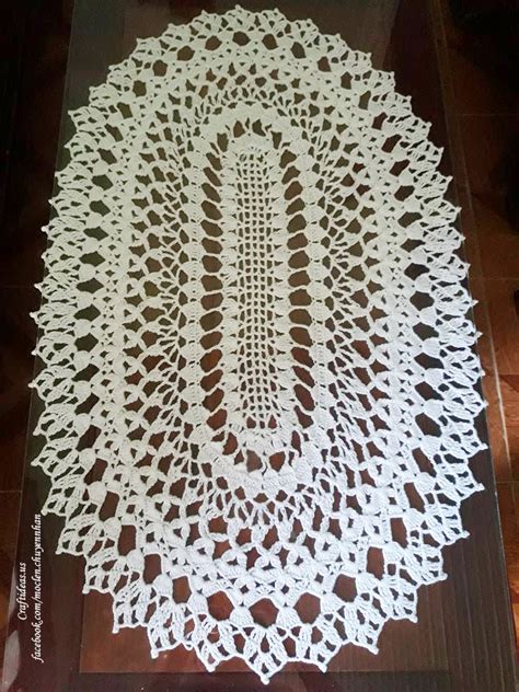 Crochet Oval Tablecloth For Decor Craft Ideas