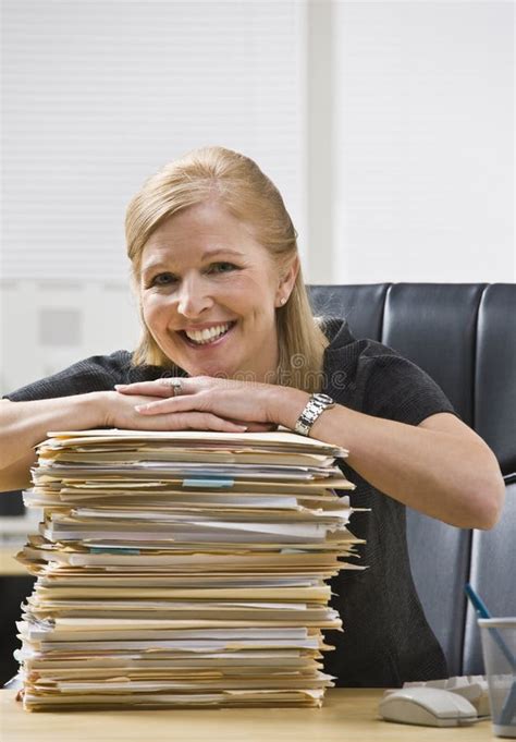 Woman In Office With Paperwork Stock Photo Image Of Lawyer Files