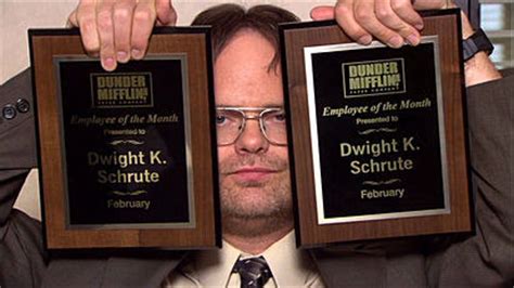 The most common employee plaque material is metal. How Well Do You Actually Know Dwight Schrute?