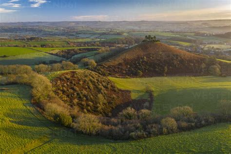 Aerial View Of Colmers Hill At Dawn On A Sunny Winter Morning