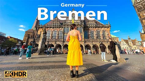 Bremen Germany 🇩🇪 Walking Tour 4k 60fps Hdr A Beautiful German