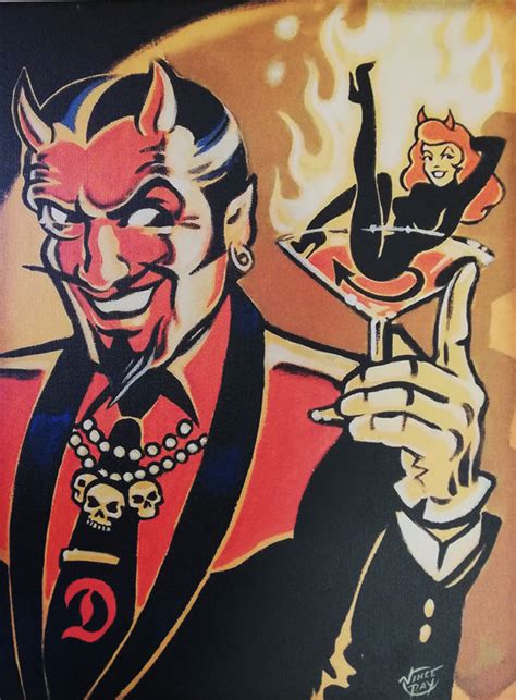 Devil Guy Print On Canvas Vince Ray