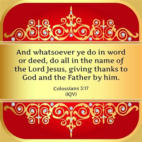 Colossians 317 Kjv Giving Thanks To God Sacred Scripture King