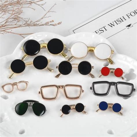 Decent Glasses Cool Sunglasses Brooch Lapel Enamel Pin Set Fashion