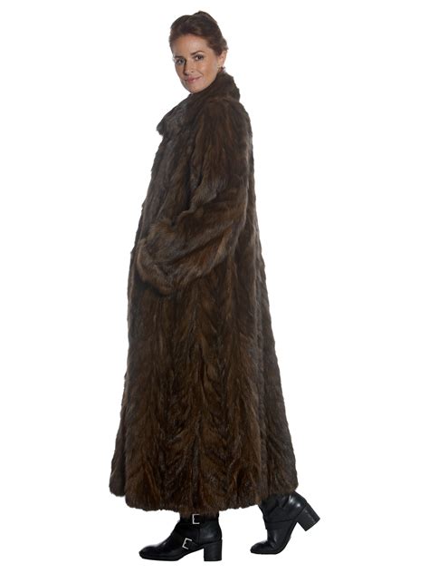 womens full length sable fur coat large estate furs