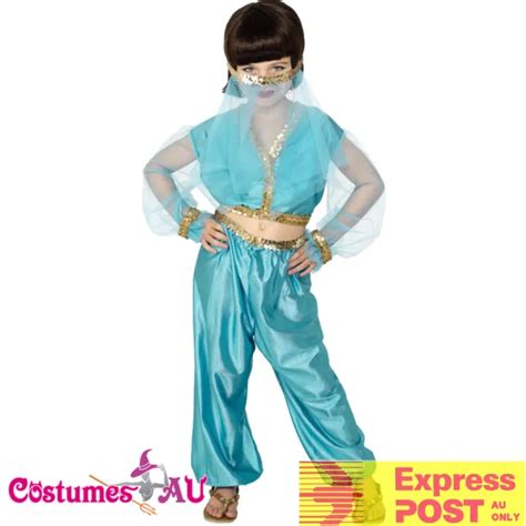 girls arabian genie aladdin belly costume princess jasmine chlid dancer party 19 04 picclick