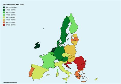 GDP Per Capita Of EU Countries In R Europe